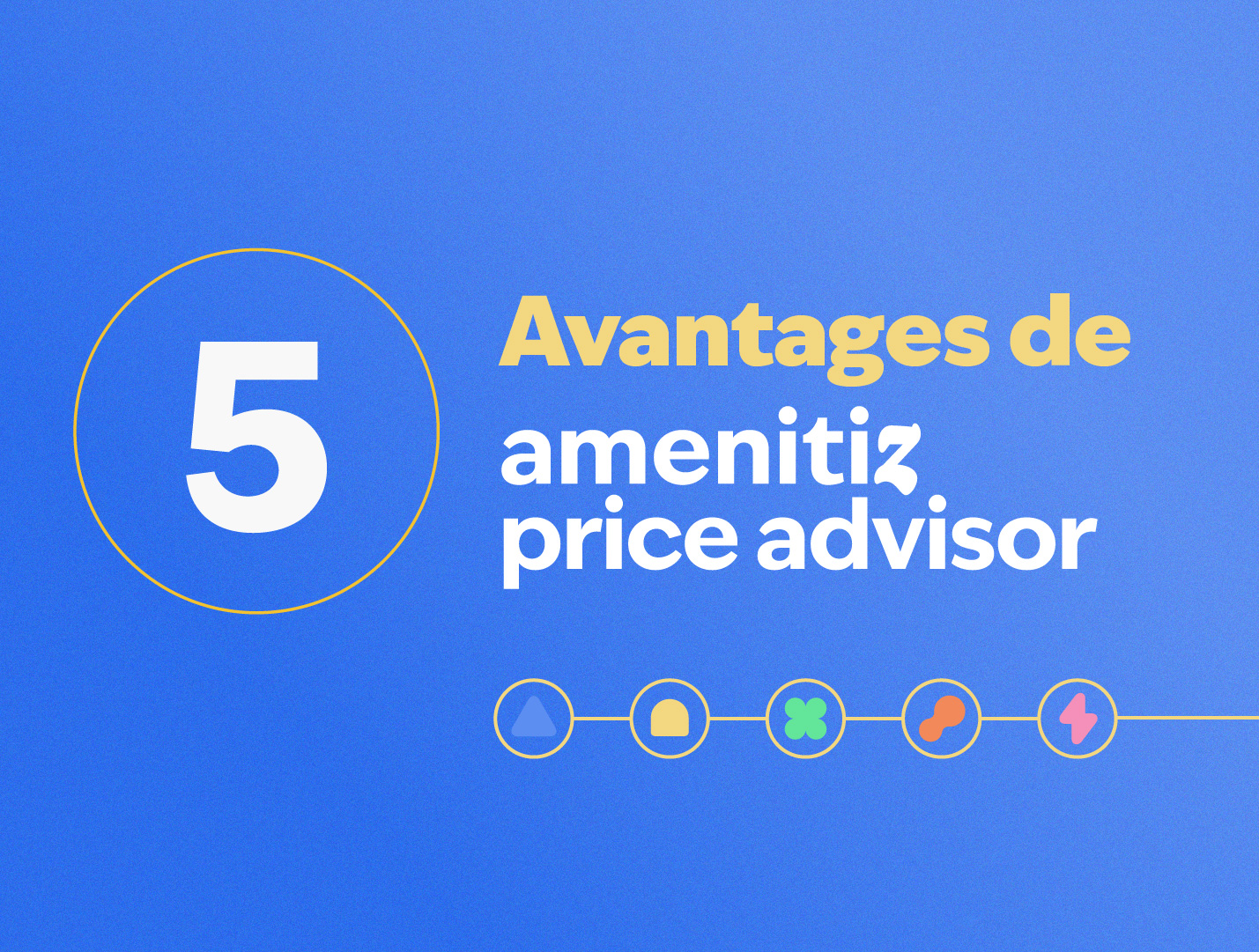 Une image avec un texte parlant des 5 avantages de Price Advisor d'Amenitiz
